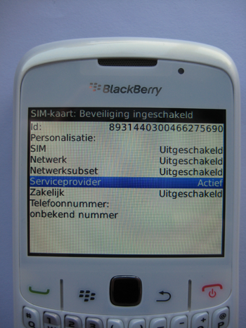 Blackberry simlocks