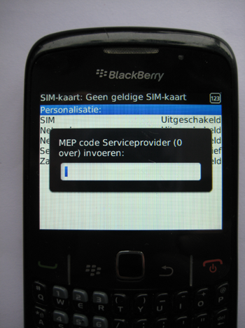 Blackberry mep unlock counter geblokkeerd